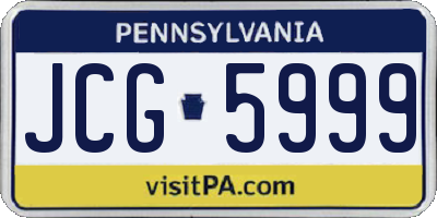 PA license plate JCG5999