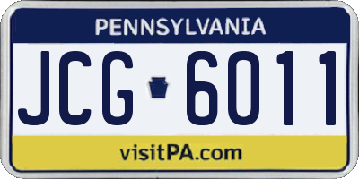 PA license plate JCG6011
