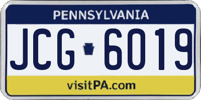 PA license plate JCG6019