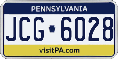 PA license plate JCG6028