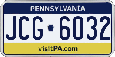 PA license plate JCG6032