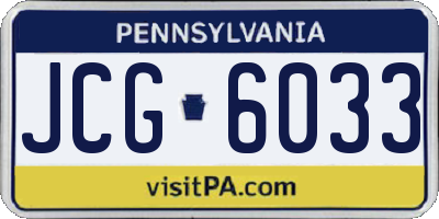 PA license plate JCG6033