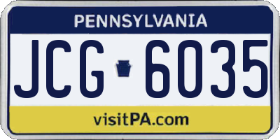 PA license plate JCG6035