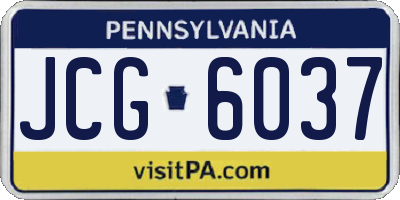 PA license plate JCG6037