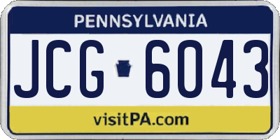 PA license plate JCG6043