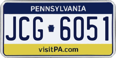 PA license plate JCG6051