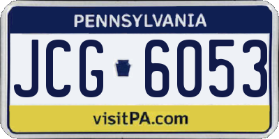 PA license plate JCG6053