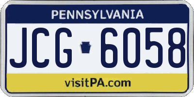 PA license plate JCG6058