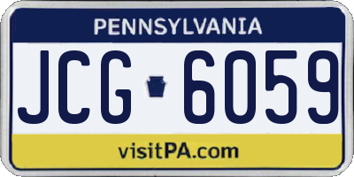 PA license plate JCG6059