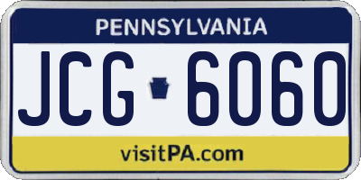PA license plate JCG6060