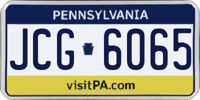 PA license plate JCG6065