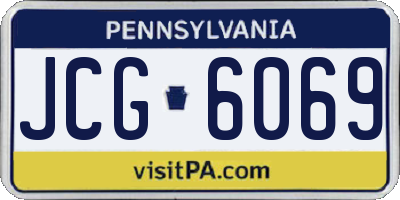 PA license plate JCG6069