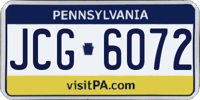 PA license plate JCG6072