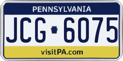 PA license plate JCG6075
