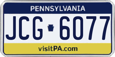 PA license plate JCG6077