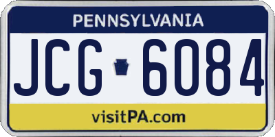 PA license plate JCG6084