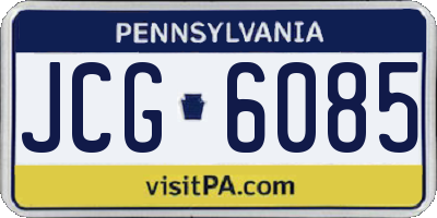 PA license plate JCG6085