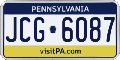 PA license plate JCG6087