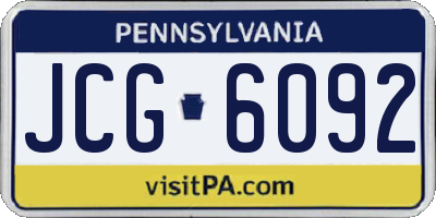 PA license plate JCG6092