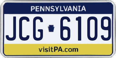 PA license plate JCG6109