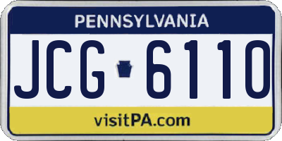 PA license plate JCG6110