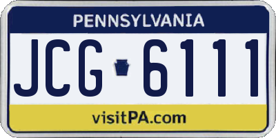 PA license plate JCG6111