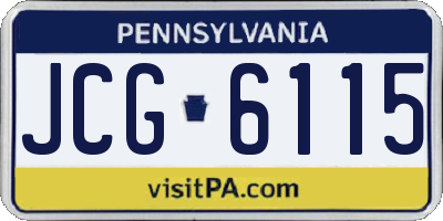 PA license plate JCG6115