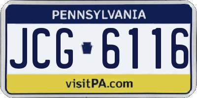 PA license plate JCG6116