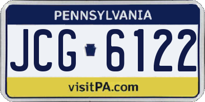 PA license plate JCG6122