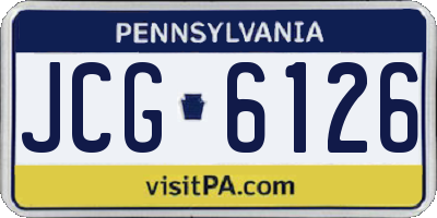 PA license plate JCG6126
