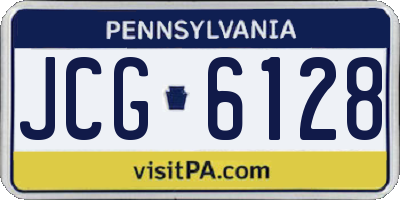 PA license plate JCG6128