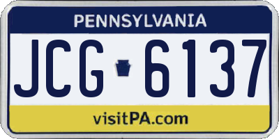 PA license plate JCG6137