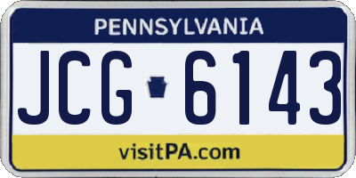 PA license plate JCG6143