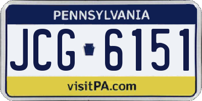 PA license plate JCG6151