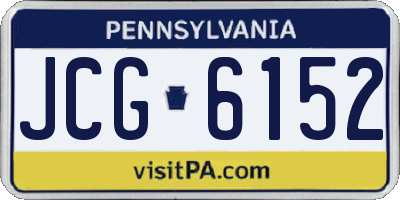 PA license plate JCG6152