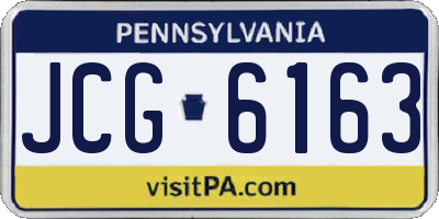 PA license plate JCG6163