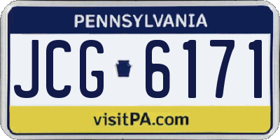 PA license plate JCG6171