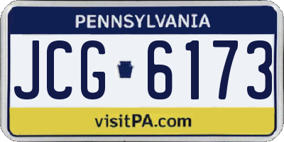 PA license plate JCG6173