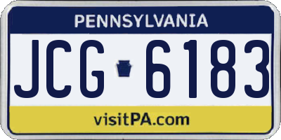 PA license plate JCG6183