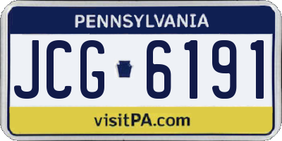 PA license plate JCG6191