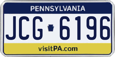 PA license plate JCG6196