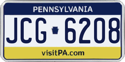 PA license plate JCG6208