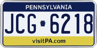 PA license plate JCG6218
