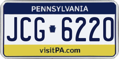 PA license plate JCG6220