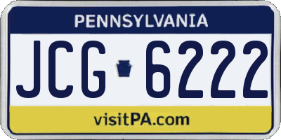 PA license plate JCG6222
