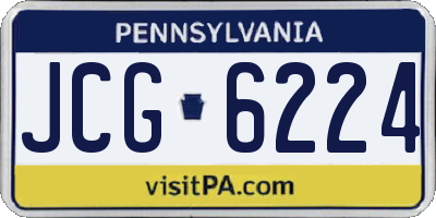 PA license plate JCG6224