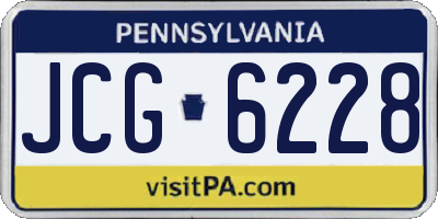 PA license plate JCG6228