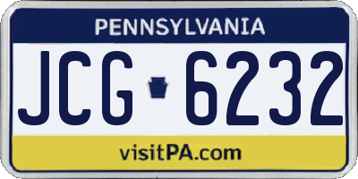 PA license plate JCG6232