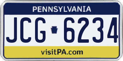PA license plate JCG6234