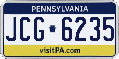 PA license plate JCG6235